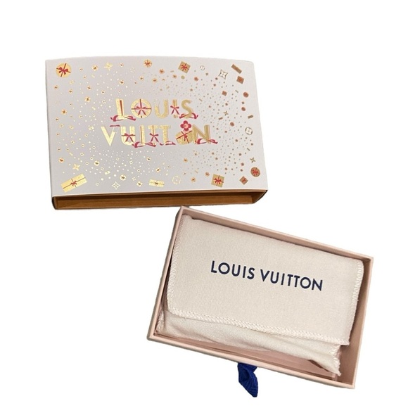 NWT Louis Vuitton leather zippered coin purse gold-tone clasp box & bag marked - Picture 3 of 10